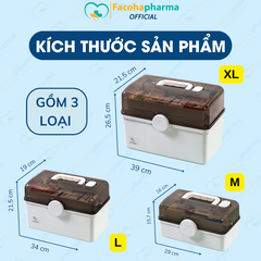 Hộp đựng thuốc gia đình tiện lợi 3 tầng gọn nhẹ có thể mang đi du lịch và thay thế tủ thuốc gia đình