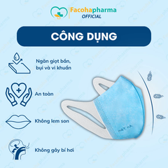 Khẩu trang y tế 3D mask An Tâm hộp 50 cái khẩu trang chống bụi mịn thoáng khí dành cho người lớn
