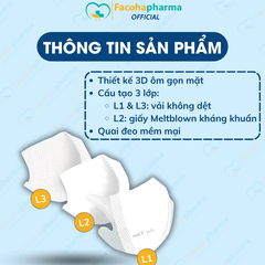 Khẩu trang y tế 3D mask An Tâm hộp 50 cái khẩu trang chống bụi mịn thoáng khí dành cho người lớn