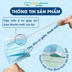 Khẩu trang y tế cho bé An Tâm chống bụi mịn kháng khuẩn hộp 50 tiết cute cho bé từ 5 - 12 tuổi