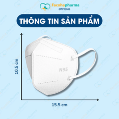 Khẩu trang y tế 4 lớp 3DN95 Khánh An hộp 10 cái khẩu trang trắng chống bụi mịn dành cho người lớn