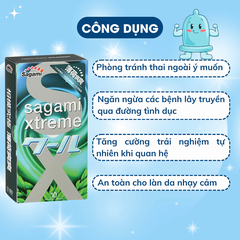 Bao cao su siêu mỏng Sagami Spearmint Nhật Bản hương bạc hà tươi mát, cao cấp giá rẻ, bcs cho cảm giác chân thật