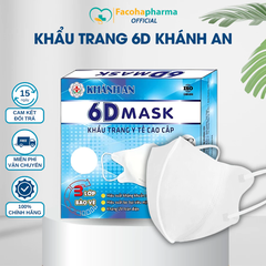 Khánh An Khẩu trang 6D Mask hộp 10 cái KA6DO - Màu trắng