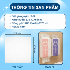Khăn giấy rút treo tường Topgia đa sắc, khăn giấy khô chất liệu cao cấp hình vuông mền mịn tiện lợi cho mọi không gian