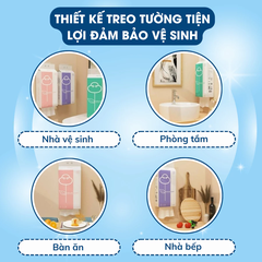 Khăn giấy rút treo tường Topgia đa sắc, khăn giấy khô chất liệu cao cấp hình vuông mền mịn tiện lợi cho mọi không gian