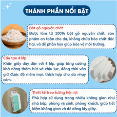 Khăn giấy rút treo tường Topgia đa sắc, khăn giấy khô chất liệu cao cấp hình vuông mền mịn tiện lợi cho mọi không gian