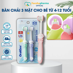Bàn chải đánh răng 3 mặt cho bé vệ sinh răng miệng kẽ răng ngừa sâu răng cho bé từ 4 đến 12 tuổi