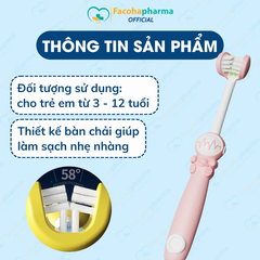 Bàn chải đánh răng 3 mặt cho bé vệ sinh răng miệng kẽ răng ngừa sâu răng cho bé từ 4 đến 12 tuổi