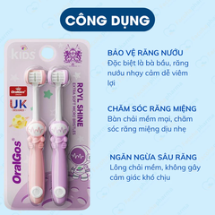 Bàn chải đánh răng 3 mặt cho bé vệ sinh răng miệng kẽ răng ngừa sâu răng cho bé từ 4 đến 12 tuổi