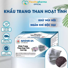 Khẩu trang y tế than hoạt tính Khánh An 4 lớp cao cấp chống nắng chống bụi người lớn