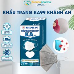 Khẩu trang 4D KA99 Khánh An chống bụi mịn 4 lớp cao cấp hộp 30 cái