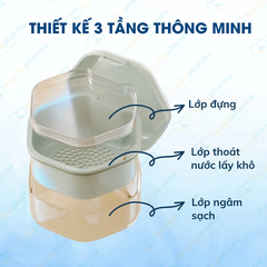 Hộp đựng hàm duy trì răng giả dụng cụ vệ sinh nha khoa niềng răng tiện lợi