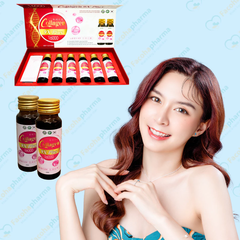 Nước uống trắng da Collagen 9X Plus 16000 cung cấp vitamin C nhau thai cừu giúp sáng da chống lão hóa mất ngủ chai 50ml