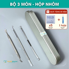 Bộ nặng mụn cao cấp bằng thép không gỉ lấy nhân mụn dễ dàng