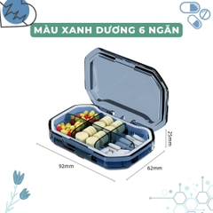 Hộp đựng thuốc mini cao cấp chất liệu nhựa, nhỏ gọn, tiện lợi 4-6 ngăn
