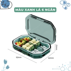 Hộp đựng thuốc mini cao cấp chất liệu nhựa, nhỏ gọn, tiện lợi 4-6 ngăn