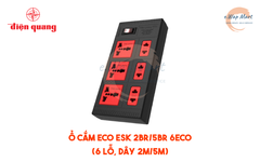 Điện Quang Ổ cắm ESK 5BR 6 ECO (6 lỗ, dây 5m, màu đen đỏ)