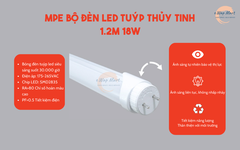 MPE Bộ đèn LED tuýp thủy tinh 1.2m 18W