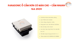 Panasonic Công tắc B, 1 chiều, cắm nhanh 16AX 250V