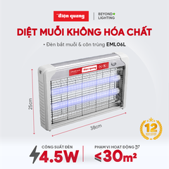 Điện Quang Đèn bắt muỗi EML06L 380x65x250mm
