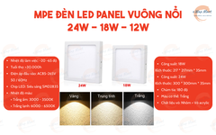 MPE Đèn LED panel vuông nổi 18W trắng