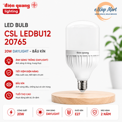 Điện Quang Đèn LED bulb công suất lớn LEDBU12 20765 (20W ánh sáng trắng, bầu kín)