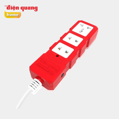 Điện Quang Ổ cắm công suất lớn ESK HP 3RW 10M (3 lỗ, màu đỏ trắng, dây 10m)