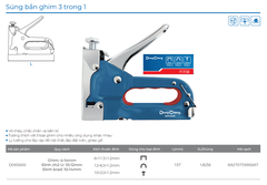 DongCheng Súng bắn ghim 3 trong 1 D093600 - Size 3 in 1