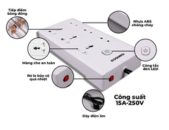 nanoco Ổ cắm có dây 3 ổ đa năng,3 ổ 2,1công tắc