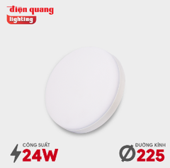 Điện Quang Bộ đèn LED ốp trần tròn LEDCL26 24 7CS (24W, đổi màu, tràn viền, D225)