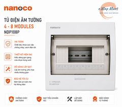 nanoco Tủ điện mặt nhựa đế nhựa 4 - 8 modules