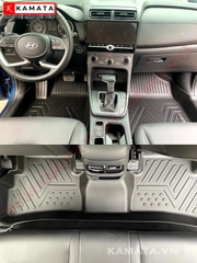 Thảm lót sàn ô tô Hyundai Creta 2022-2023 khuôn đúc TPV (1 bộ 3 tấm)
