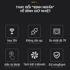 Bình giữ nhiệt Toyota inox 304 hiện thị nhiệt độ thông minh dung tích 500ml