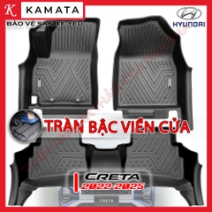 Thảm lót sàn ô tô Hyundai Creta 2022-2023 khuôn đúc TPV (1 bộ 3 tấm)