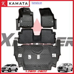 Thảm lót sàn ô tô Mitsubishi Xpander/Cross 2018 – 2023 đúc nguyên khối TPV (4 tấm/Bộ)