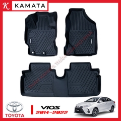 Thảm lót sàn ô tô Toyota Vios 2014 - 2018 khuôn đúc TPV (1 bộ 3 tấm)