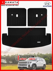 Thảm lót cốp xe ô tô Hyundai Santafe 2024 - 2025 chất liệu TPV dạng khay/tràn ghế