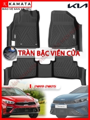Thảm lót sàn ô tô KIA Cerato/ K3 2019- 2024 đúc nguyên khối tràn bậc viền cửa TPV (3 tấm/Bộ)