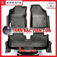 Thảm lót sàn ô tô Toyota Vios 2019 - 2025 khuôn đúc TPV (1 bộ 3 tấm) Tràn Viền
