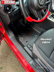 Thảm lót sàn ô tô Mazda2 2019 - 2023 đúc nguyên khối TPV (3 tấm/Bộ)
