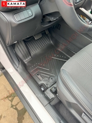 Thảm lót sàn ô tô Hyundai Venue 2023-2024 khuôn đúc TPV tràn viền (1 bộ 3 tấm)