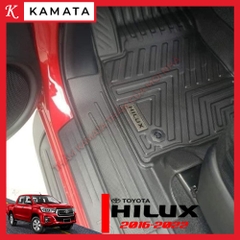 Thảm lót sàn ô tô 5D Toyota Hilux 2016 - 2024 đúc nguyên khối TPV cao cấp