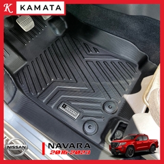 Thảm lót sàn ô tô 5D Nissan Navara 2015-2023 đúc nguyên khối TPV (3 tấm/Bộ)