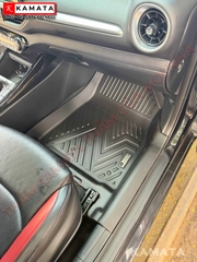 Thảm lót sàn ô tô KIA Cerato/ K3 2019- 2024 đúc nguyên khối tràn bậc viền cửa TPV (3 tấm/Bộ)