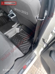Thảm lót sàn ô tô Toyota Wigo 2017 - 2023 đúc nguyên khối TPV (3 tấm/Bộ)