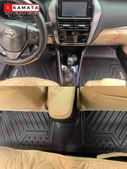 Thảm lót sàn ô tô Toyota Vios 2019 - 2025 khuôn đúc TPV (1 bộ 3 tấm) Tràn Viền