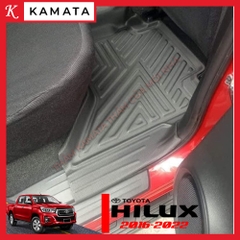 Thảm lót sàn ô tô 5D Toyota Hilux 2016 - 2024 đúc nguyên khối TPV cao cấp