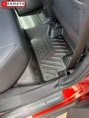 Thảm lót sàn ô tô Toyota Yaris cross 2023 khuôn đúc TPV tràn viền (1 bộ 3 tấm)