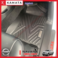 Thảm lót sàn ô tô 5D Nissan Navara 2015-2023 đúc nguyên khối TPV (3 tấm/Bộ)