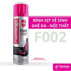Bình xịt vệ sinh nội thất oto, ghế da ô tô dạng bọt Flamingo F002 650ml